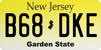NJ license plate B68DKE