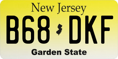 NJ license plate B68DKF