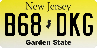 NJ license plate B68DKG