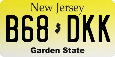 NJ license plate B68DKK