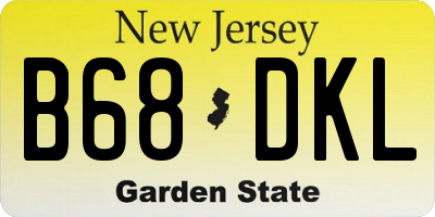 NJ license plate B68DKL