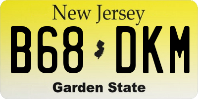 NJ license plate B68DKM
