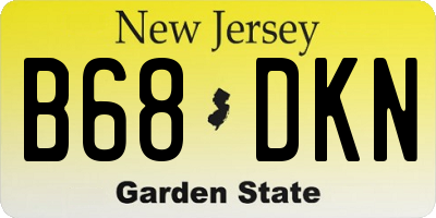 NJ license plate B68DKN