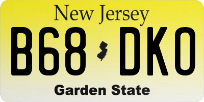 NJ license plate B68DKO