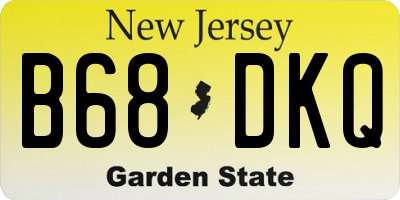 NJ license plate B68DKQ