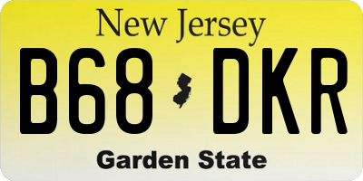 NJ license plate B68DKR