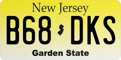 NJ license plate B68DKS