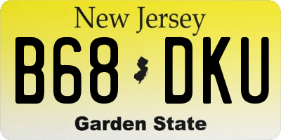 NJ license plate B68DKU