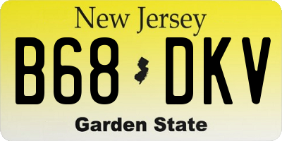 NJ license plate B68DKV