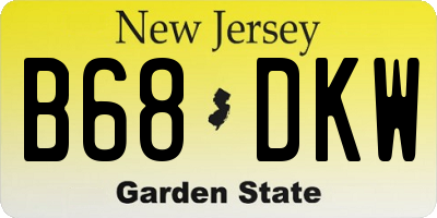 NJ license plate B68DKW