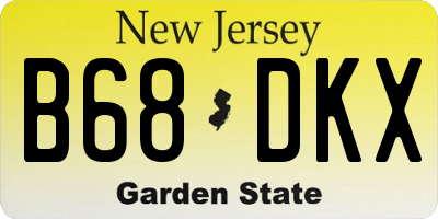 NJ license plate B68DKX