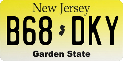 NJ license plate B68DKY