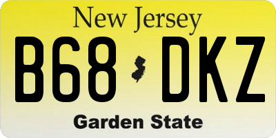 NJ license plate B68DKZ