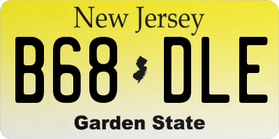 NJ license plate B68DLE