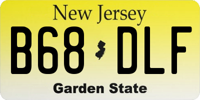 NJ license plate B68DLF