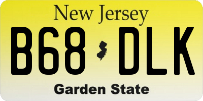 NJ license plate B68DLK
