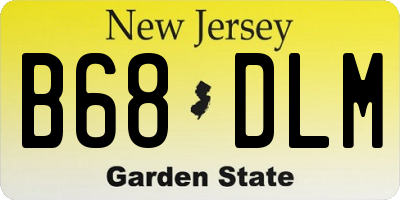 NJ license plate B68DLM