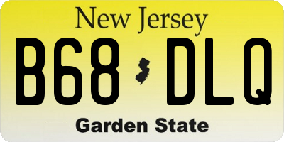 NJ license plate B68DLQ