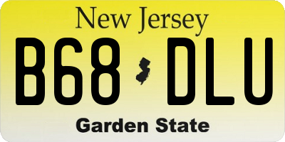 NJ license plate B68DLU