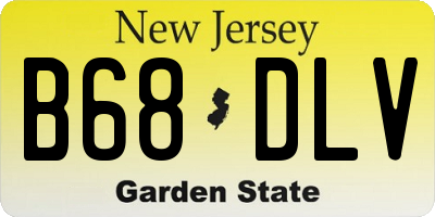 NJ license plate B68DLV