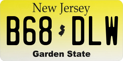 NJ license plate B68DLW