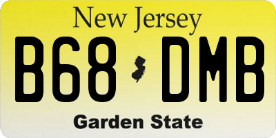 NJ license plate B68DMB