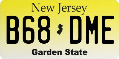 NJ license plate B68DME