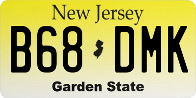NJ license plate B68DMK