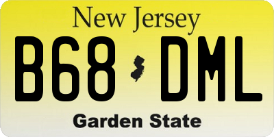 NJ license plate B68DML