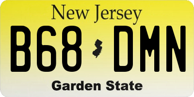 NJ license plate B68DMN