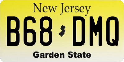 NJ license plate B68DMQ