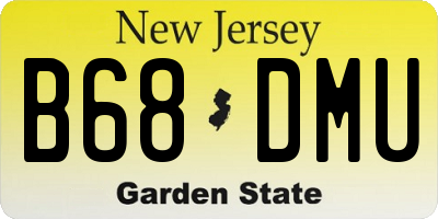 NJ license plate B68DMU