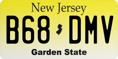 NJ license plate B68DMV