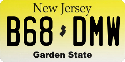 NJ license plate B68DMW