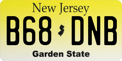 NJ license plate B68DNB
