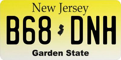 NJ license plate B68DNH