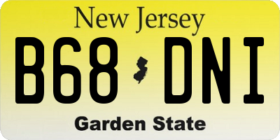 NJ license plate B68DNI