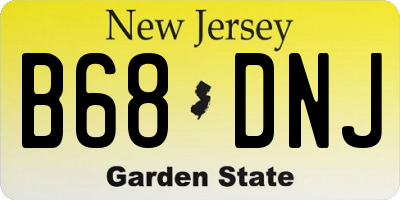 NJ license plate B68DNJ