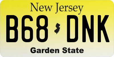 NJ license plate B68DNK