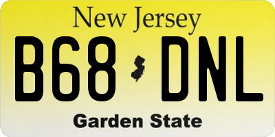 NJ license plate B68DNL