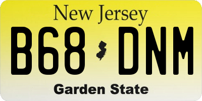 NJ license plate B68DNM
