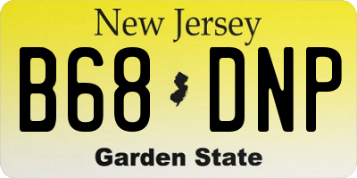 NJ license plate B68DNP