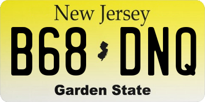 NJ license plate B68DNQ