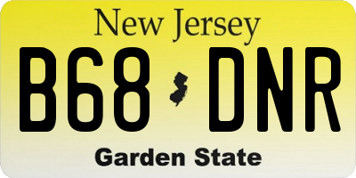 NJ license plate B68DNR