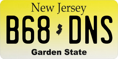 NJ license plate B68DNS