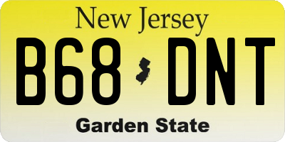 NJ license plate B68DNT