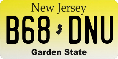 NJ license plate B68DNU