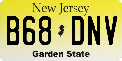 NJ license plate B68DNV