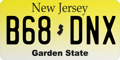 NJ license plate B68DNX