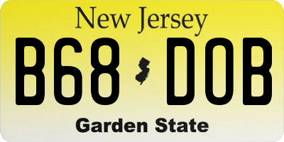 NJ license plate B68DOB